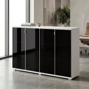 Armoire portes en verre, 4 étagères, L 200 x H 147 cm - So Laroya