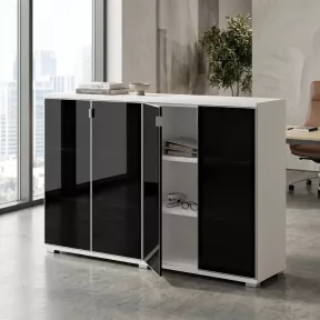 Armoire portes en verre, 4 étagères, L 200 x H 147 cm - So Laroya