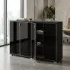Armoire portes en verre, 4 étagères, L 200 x H 147 cm - So Laroya