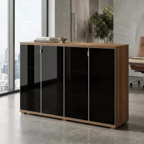 Armoire portes en verre, 4 étagères, L 200 x H 147 cm - So Laroya