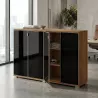 Armoire portes en verre, 4 étagères, L 200 x H 147 cm - So Laroya