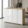 Armoire portes en verre, 4 étagères, L 200 x H 147 cm - So Laroya