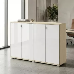 Armoire portes en verre, 4 étagères, L 200 x H 147 cm - So Laroya