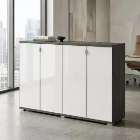 Armoire portes en verre, 4 étagères, L 200 x H 147 cm - So Laroya