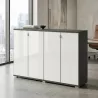 Armoire portes en verre, 4 étagères, L 200 x H 147 cm - So Laroya