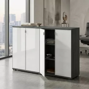 Armoire portes en verre, 4 étagères, L 200 x H 147 cm - So Laroya