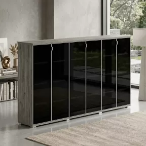 Armoire portes en verre, 9 étagères, L 300 x H 147 cm - So Laroya