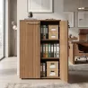 Armoire 2 portes mélaminé à serrure - 2 étagères - L. 83 P. 43 x H. 120 cm So Flora