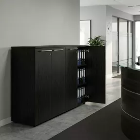 Armoire 4 portes mélaminé à serrure - 4 étagères - L. 163 x P. 43 x  H. 120 cm So Flora