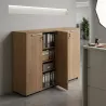Armoire 4 portes mélaminé à serrure - 4 étagères - L. 163 x P. 43 x  H. 120 cm So Flora