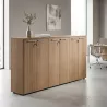 Armoire 6 portes mélaminé à serrure - 6 étagères - L. 243 x P. 43 x H. 120 cm So Flora