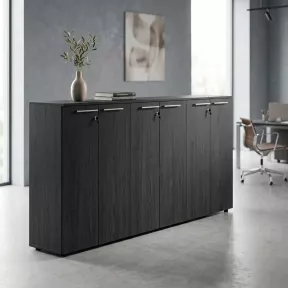 Armoire 6 portes mélaminé à serrure - 6 étagères - L. 243 x P. 43 x H. 120 cm So Flora