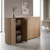 Armoire 6 portes mélaminé à serrure - 6 étagères - L. 243 x P. 43 x H. 120 cm So Flora
