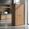 Armoire 2 portes mélaminé à serrure - 3 étagères - L. 83 P. 43 x H. 158 cm So Flora