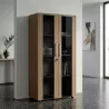 Armoire 2 portes verre fumé à serrure - 3 étagères -  L. 83 P. 43 x H. 158 cm So Flora