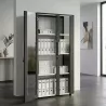 Armoire 2 portes verre fumé à serrure - 3 étagères -  L. 83 P. 43 x H. 158 cm So Flora