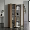 Armoire 2 portes verre fumé à serrure - 3 étagères -  L. 83 P. 43 x H. 158 cm So Flora