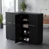 Armoire 4 portes mélaminé à serrure - 6 étagères - L. 163 x P. 43 x H. 158 cm So Flora