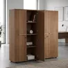 Armoire 4 portes mélaminé à serrure - 6 étagères - L. 163 x P. 43 x H. 158 cm So Flora