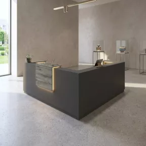 Banque d’accueil d’angle avec rehausse 184 à 264 cm – So Ragol+