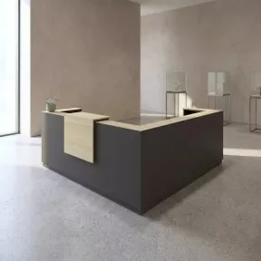Banque d’accueil d’angle avec rehausse 184 à 264 cm – So Ragol+