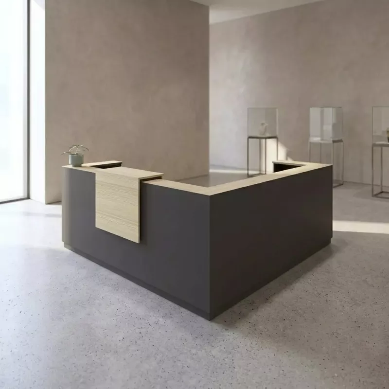 Banque d’accueil d’angle avec rehausse 184 à 264 cm – So Ragol+