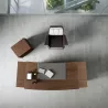 Bureau de direction design italien, plateau courbe et piétement extérieur – So Luna