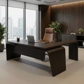 Bureau de Direction design Italien piétement extérieur avec retour So Luna