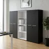 Armoire combiné 4 portes mélaminé à serrure - 9 étagères - L. 243 x P. 43 x H. 158 cm So Flora