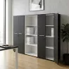Armoire combiné 4 portes mélaminé à serrure - 9 étagères - L. 243 x P. 43 x H. 158 cm So Flora