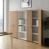 Armoire combiné 4 portes mélaminé à serrure - 9 étagères - L. 243 x P. 43 x H. 158 cm So Flora