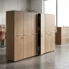 Armoire 6 portes mélaminé à serrure - 9 étagères - L. 243 x P. 43 x H. 158 cm So Flora