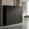 Armoire 6 portes mélaminé à serrure - 9 étagères - L. 243 x P. 43 x H. 158 cm So Flora