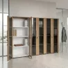 Armoire 6 portes en verre fumé à serrure - 9 étagères - L. 243 x P. 43 x H. 158 cm So Flora