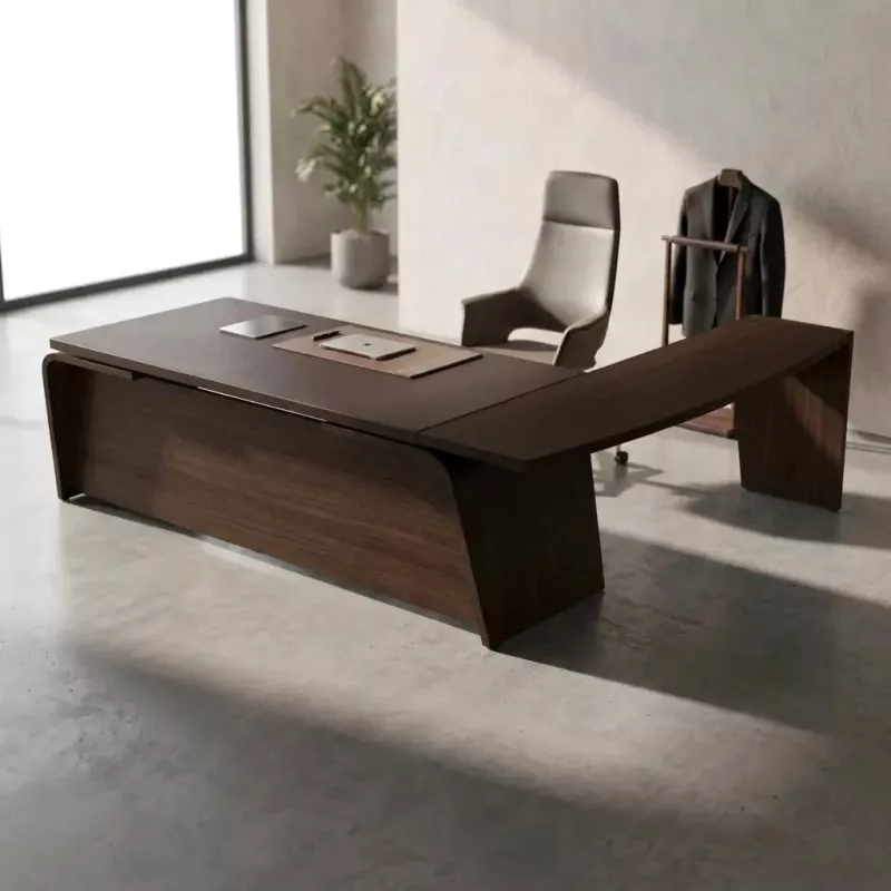 Bureau de direction avec piétement extérieur et grand retour – So Luna