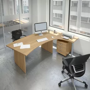 Bureau d’angle arrondi avec retour – So Vigo