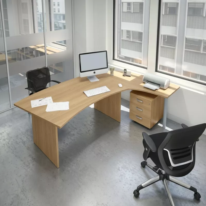 Bureau d’angle arrondi avec retour – So Vigo