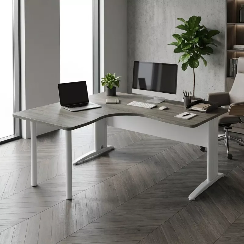 Bureau d'angle compact forme courbe – So Enix