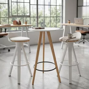Ensemble mange-debout rond hauteur 110,5 cm et 2 tabourets - So Stable