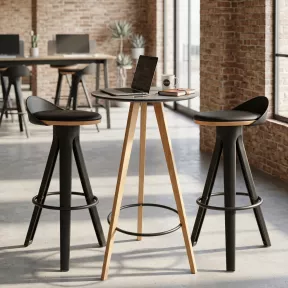 Ensemble mange-debout rond hauteur 110,5 cm et 2 tabourets - So Stable