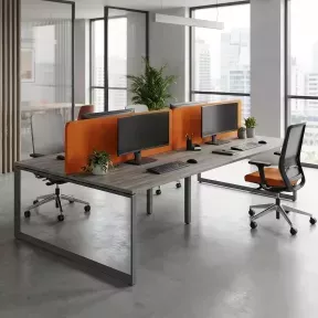 Bureau bench vis-à-vis 4 postes avec piètement fermé | So Sierro