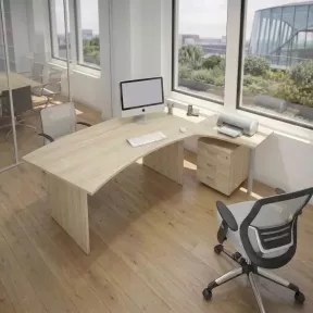 Bureau d’angle arrondi avec retour – So Vigo