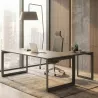 Bureau d’angle avec goulotte et piètement fermé | So Sierro