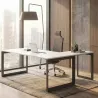 Bureau d’angle avec goulotte et piètement fermé – So Sierro