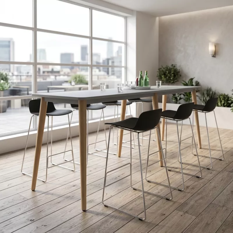 Table haute rectangulaire hauteur 105 cm, repose-pieds en option - So Mojacar