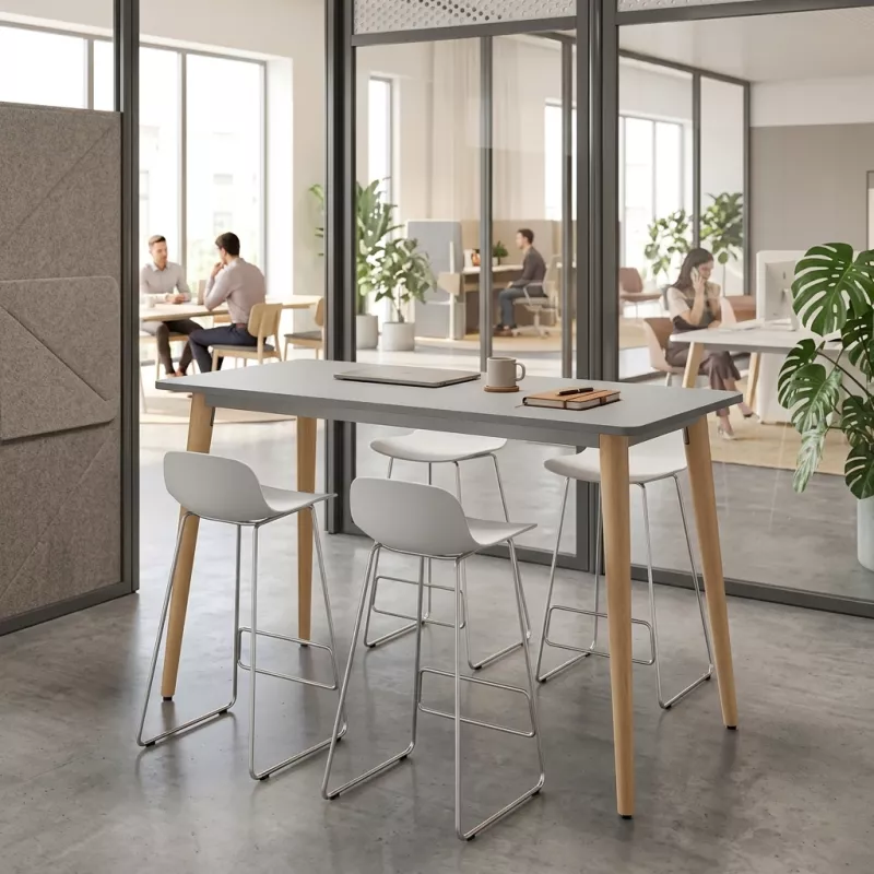 Table haute rectangulaire hauteur 105 cm, repose-pieds en option - So Mojacar