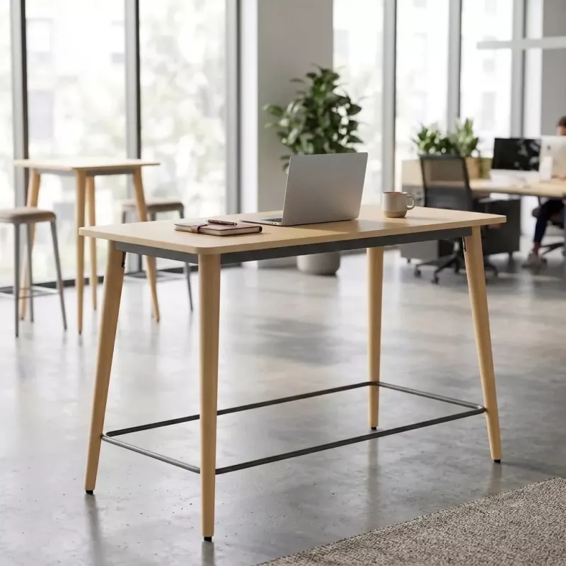 Table haute rectangulaire hauteur 105 cm avec repose-pieds - So Mojacar