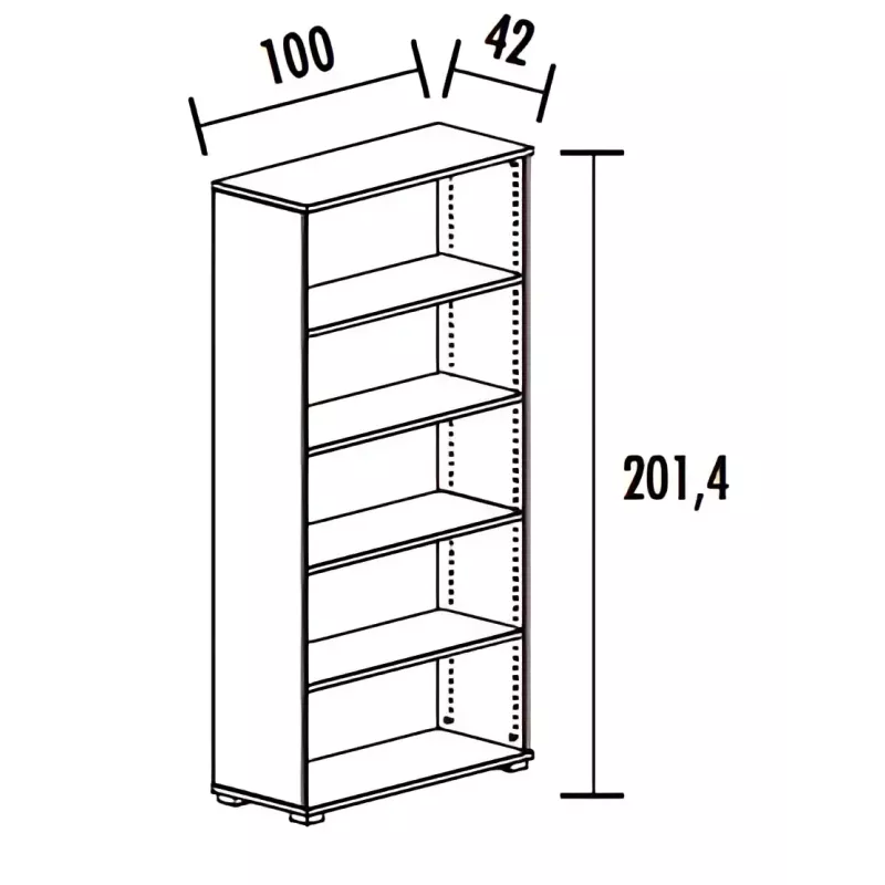 Armoire prestige ouverte, 4 étagères, L 100 x H 201 cm – So Dinastia