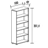 Armoire prestige ouverte, 4 étagères, L 100 x H 201 cm – So Dinastia