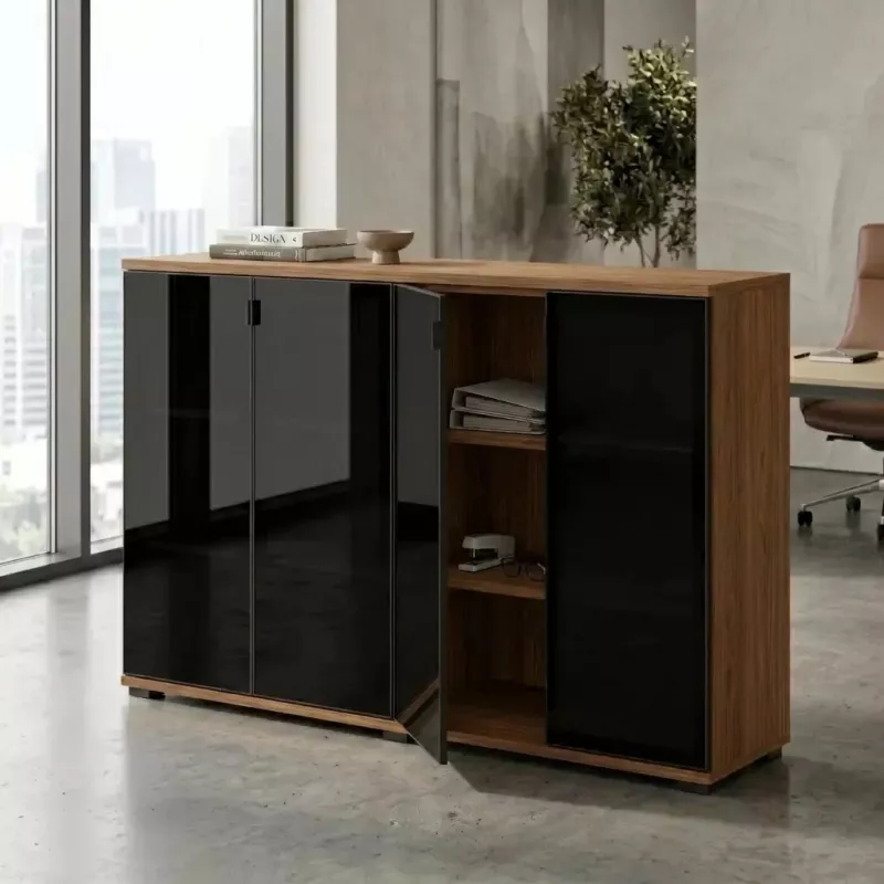 Armoire portes en verre, 6 étagères, L 200 x H 147 cm - So Dinastia